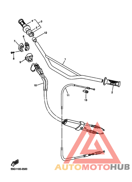 Steering handle. cable