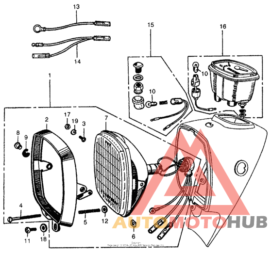Headlight + speedometer