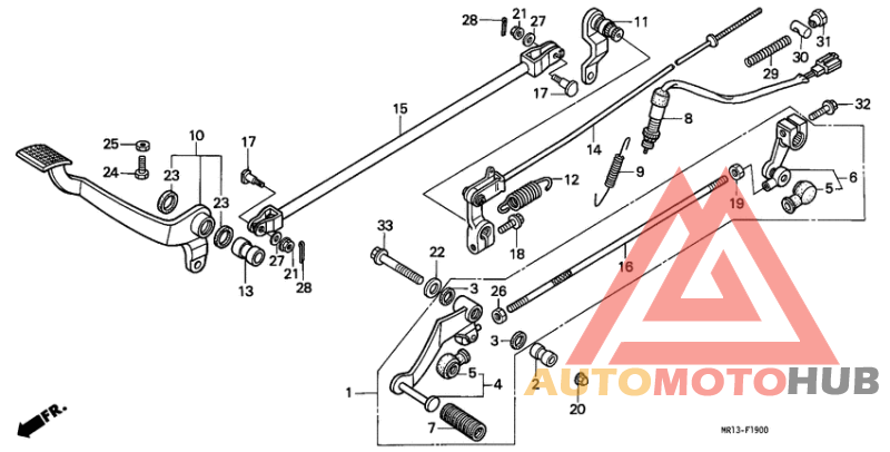 Brake pedal/change pedal