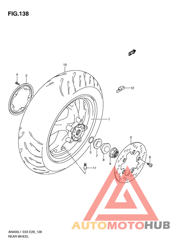 Rear wheel complete assy