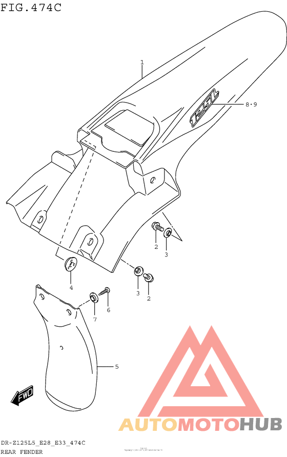 Rear Fender (Dr-Z125Ll5 E28)
