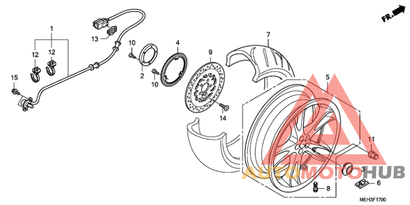 Rear wheel complete assy