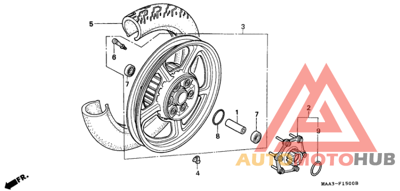 Rear wheel complete assy