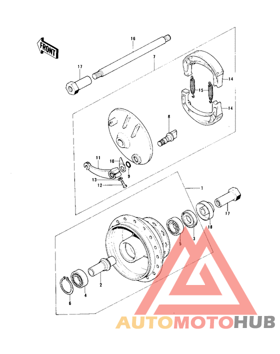 Front hub/brake