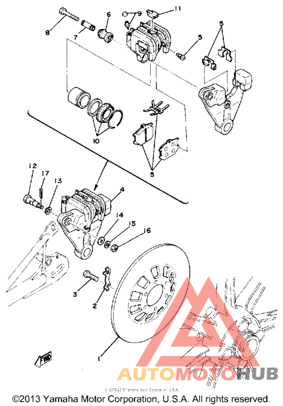 Rear disc brake-caliper