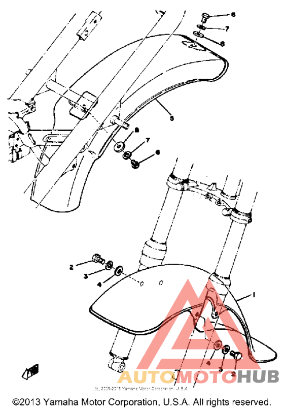 Front fender-rear suspension