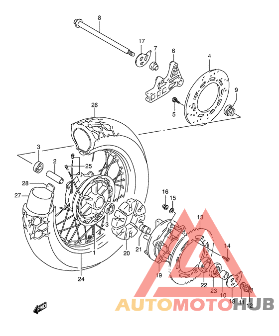 Rear wheel complete assy