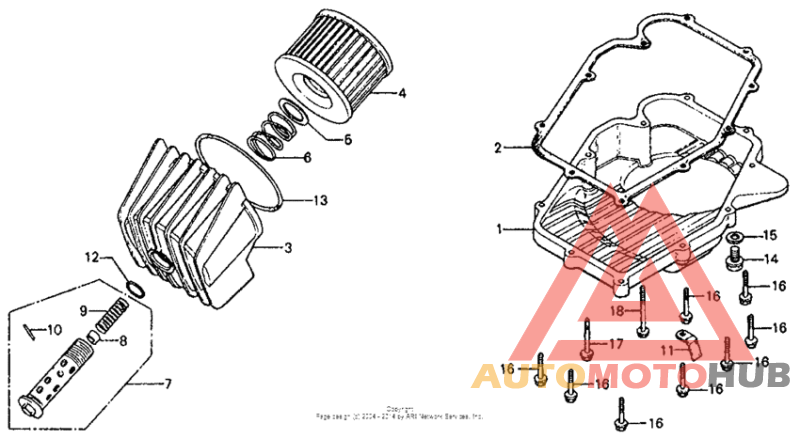 Oil filter + oil pan
