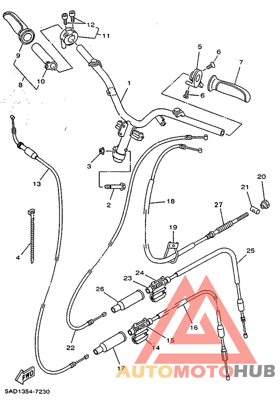 Steering handle. cable