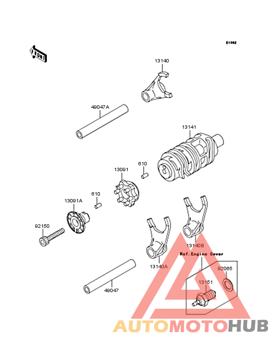 Gear change drum & forks