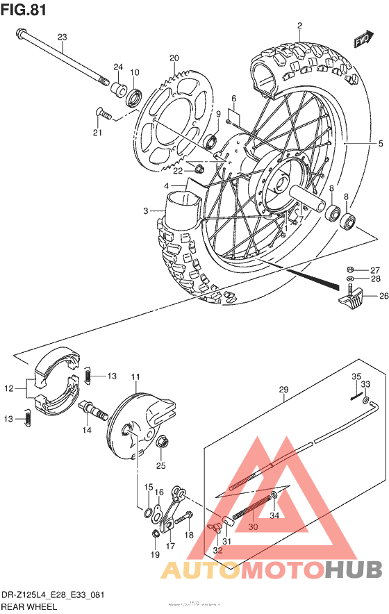 Rear Wheel (Dr-Z125Ll4 E28)