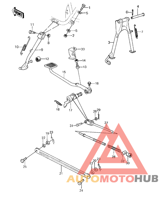 Stands/brake pedal
