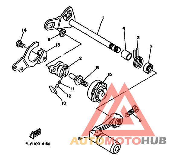 Shift shaft. pedal