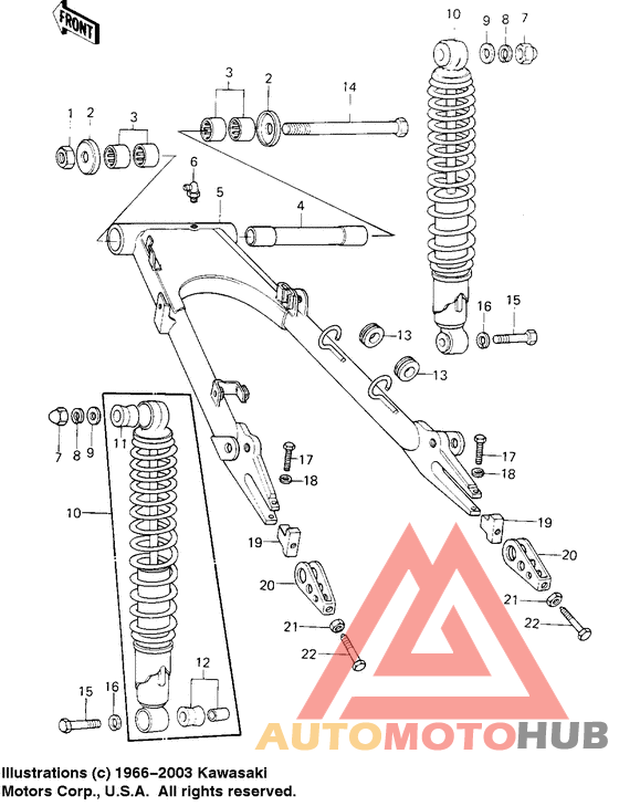 Swing arm/shock absorbers