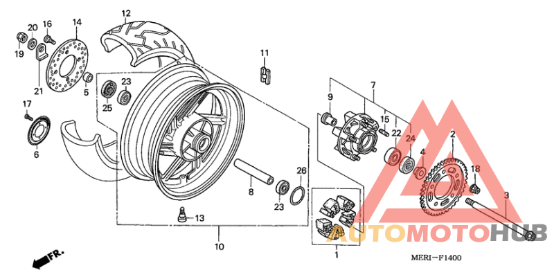 Rear wheel complete assy