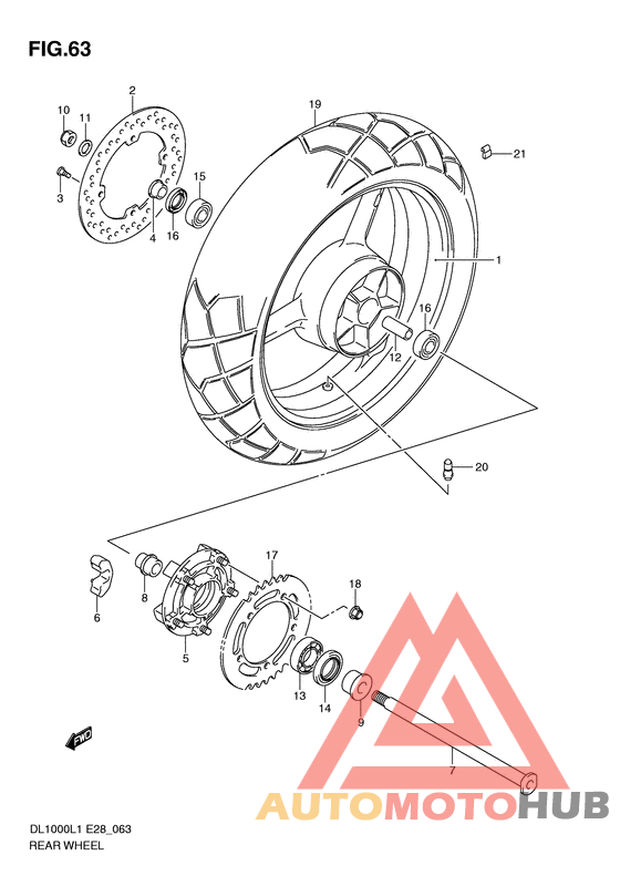 Rear wheel complete assy