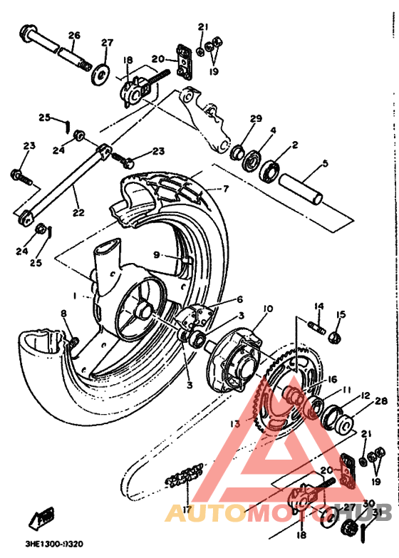 Rear wheel complete assy