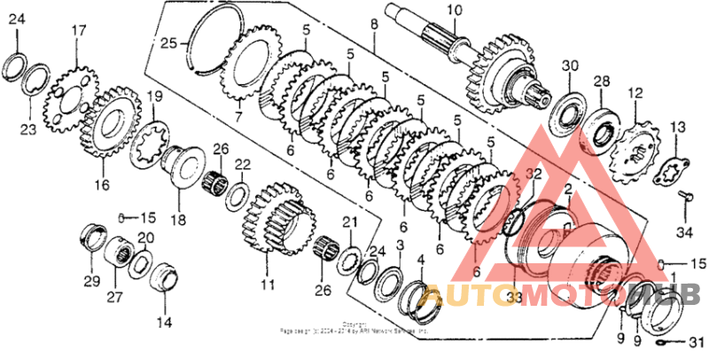 Top clutch + countershaft