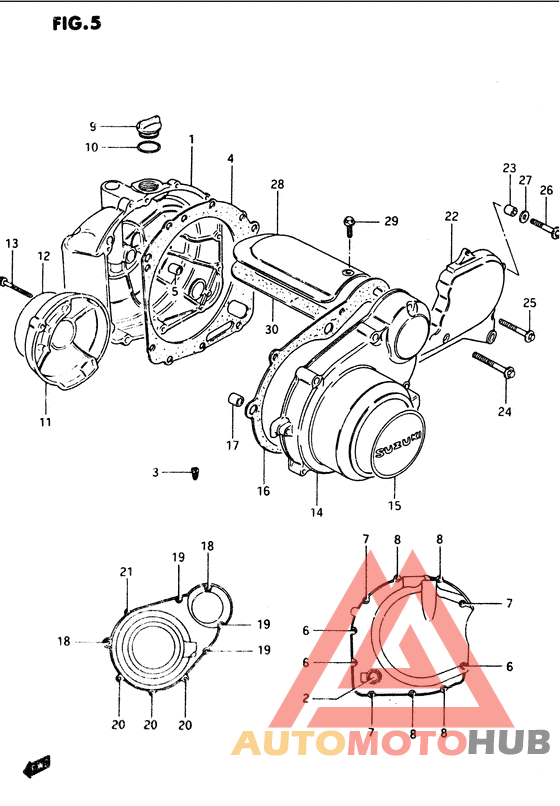 Crankcase cover ass`y  (v