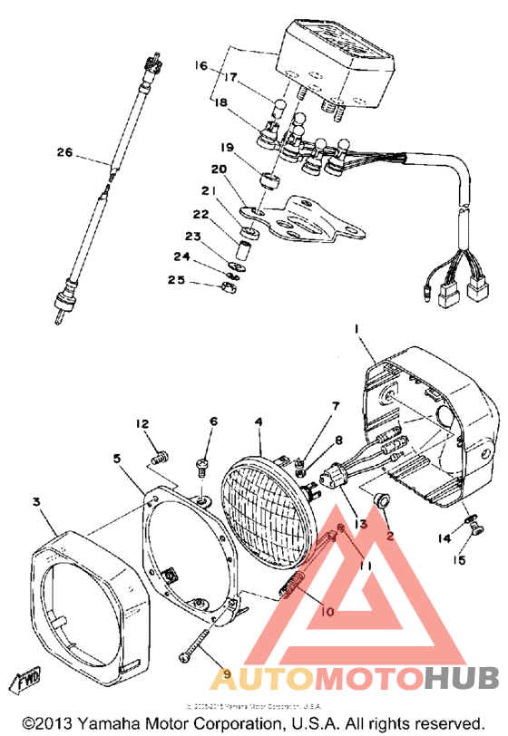 Head lamp - speedometer