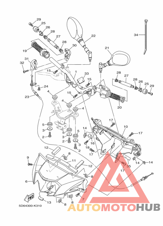 Steering handle & cable