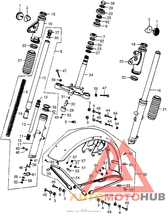Steering stem + front fender