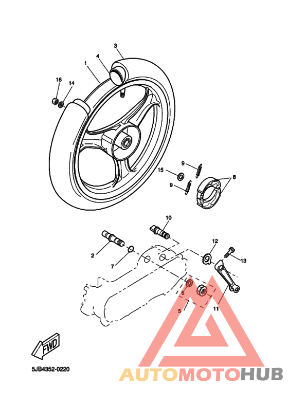 Rear wheel complete assy