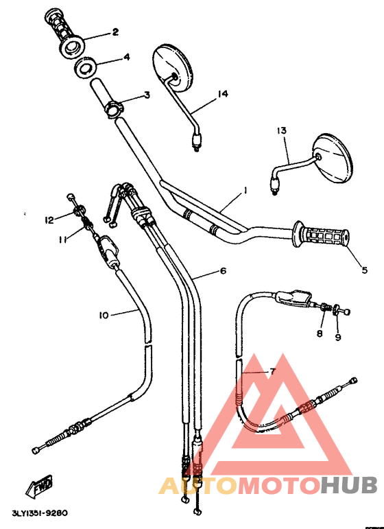 Steering handle. cable