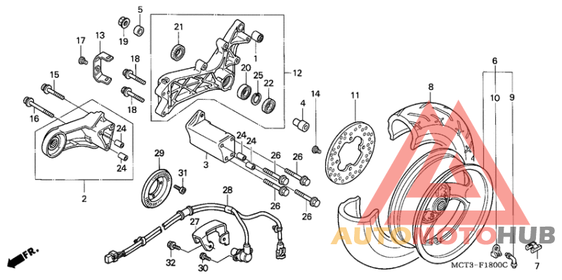 Rear wheel complete assy
