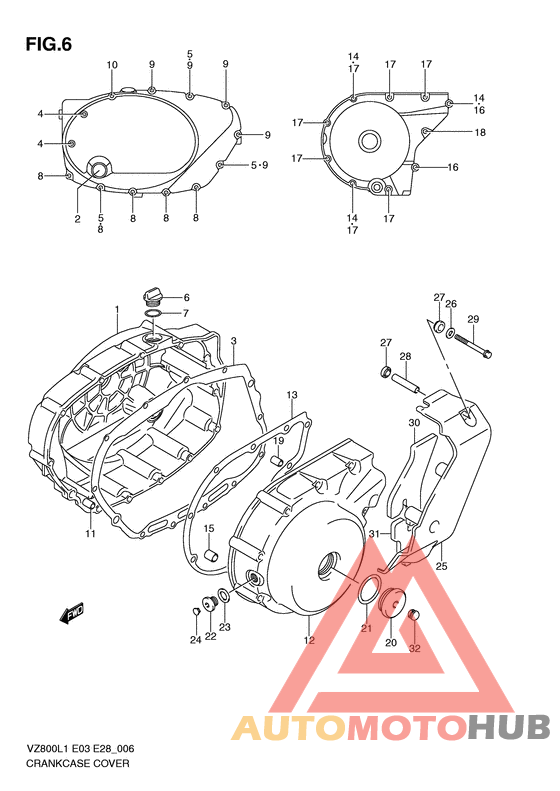 Crankcase cover ass`y  (v