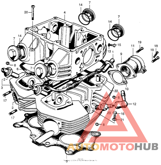 Cam case + cylinder head