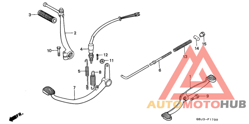 Pedal/kick starter arm