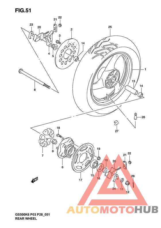Rear wheel complete assy