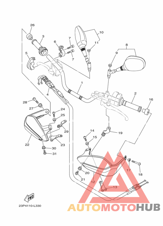 Steering handle & cable