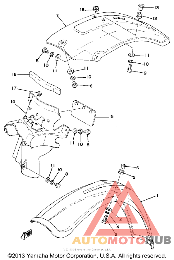 Front fender-rear fender