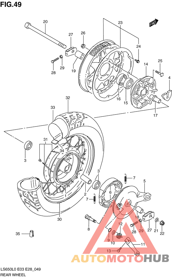 Rear wheel complete assy