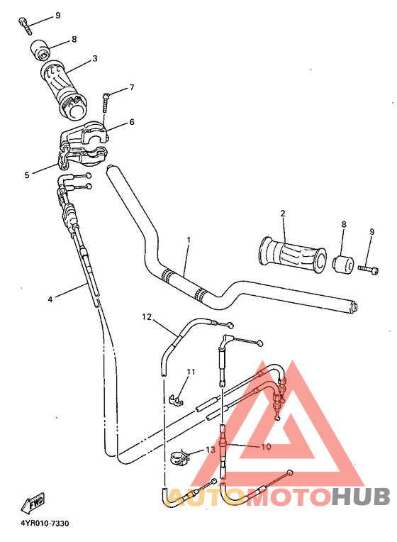 Steering handle. cable