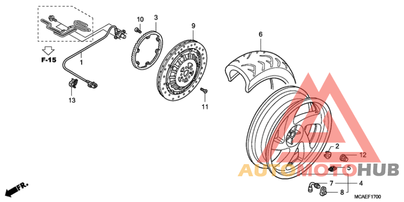 Rear wheel complete assy