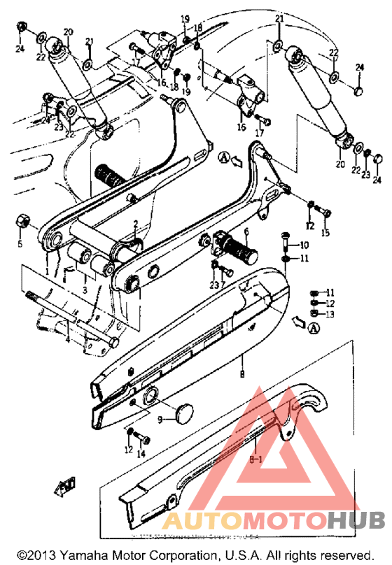 Rear arm - rear cushion - chain case