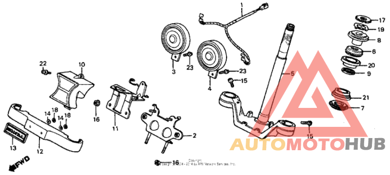 Steering stem + horn