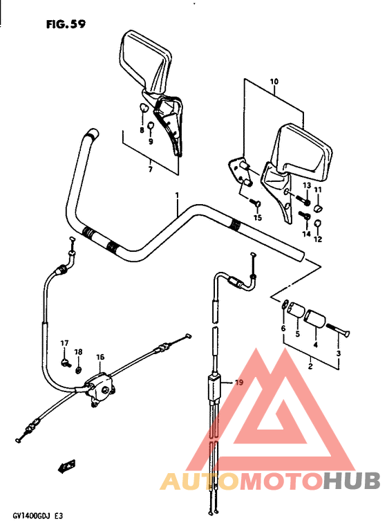 Handlebar-control cable gv1400gcg/model h/j