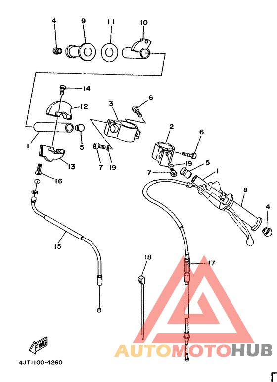 Steering handle. cable