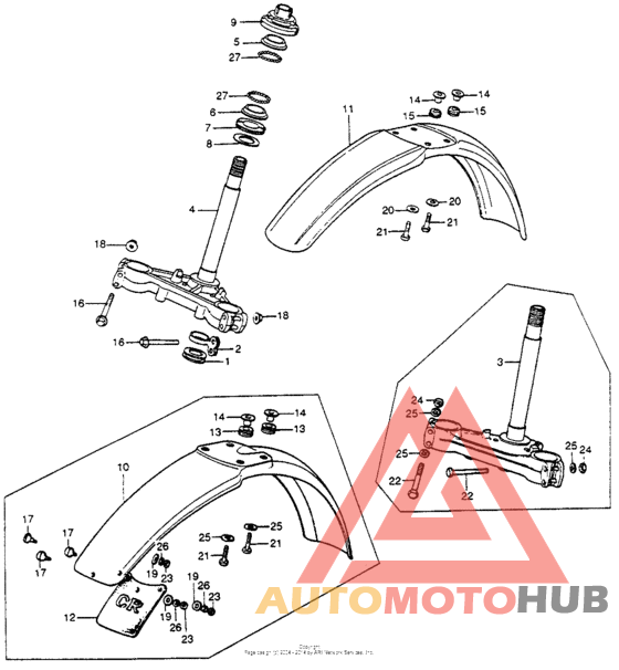 Steering stem + front fender