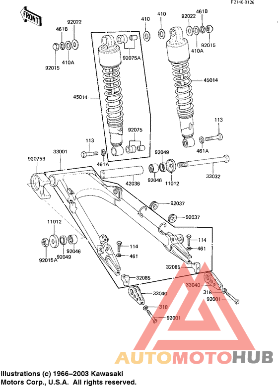 Swing arm/shock absorbers