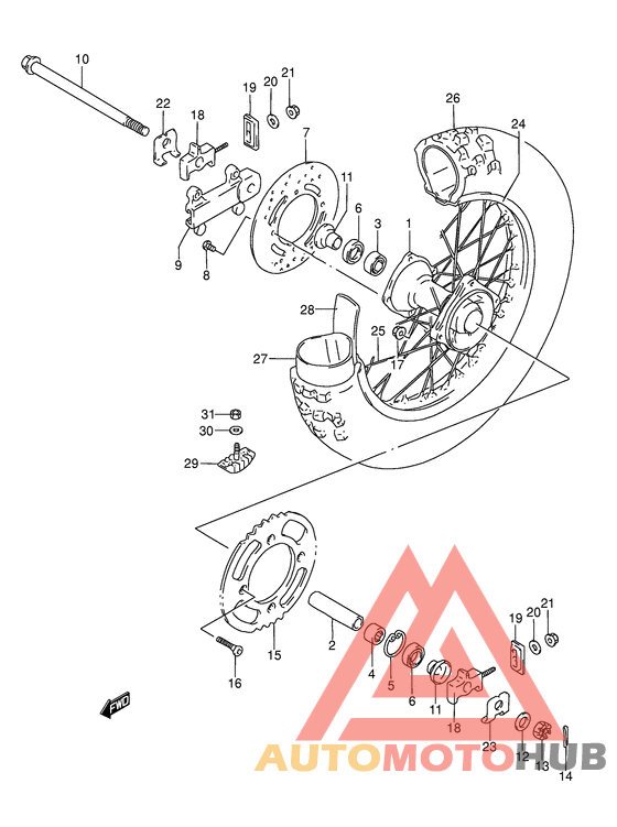 Rear wheel complete assy