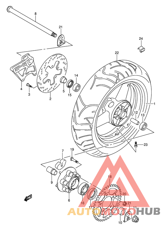 Rear wheel complete assy