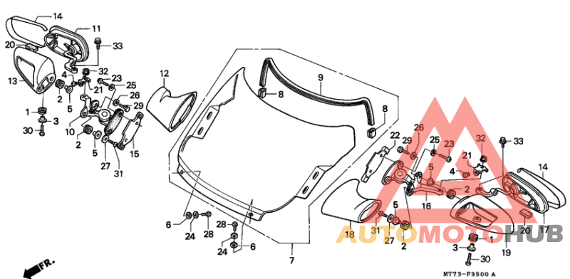 Wind screen/back mirror
