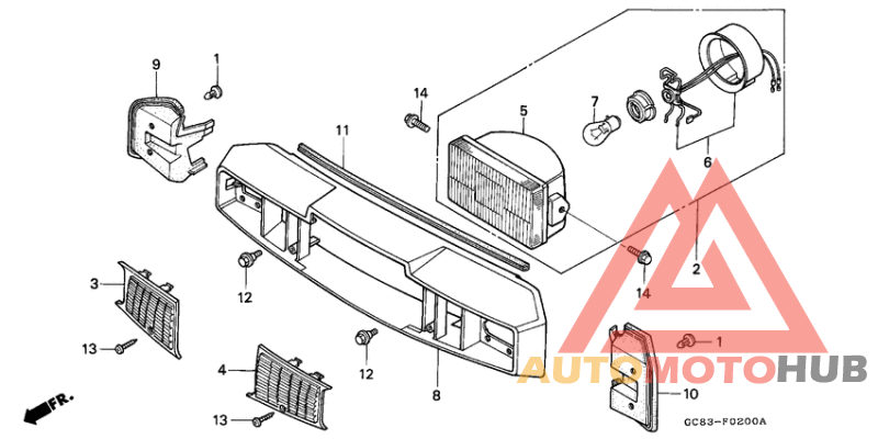 Headlight/front handle cover