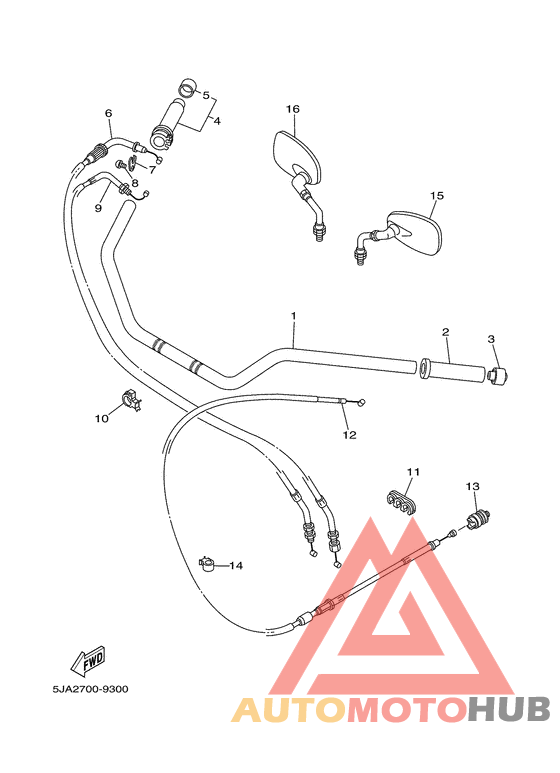 Steering handle. cable