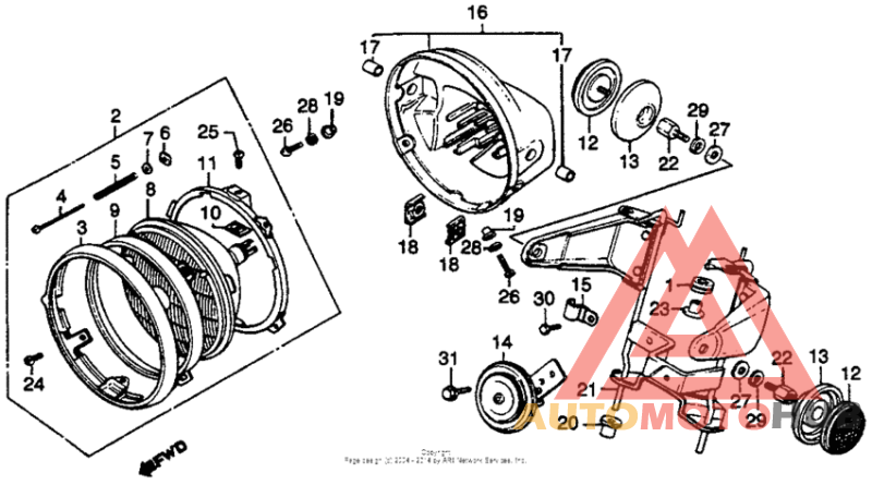 Cb750k headlight 79-80